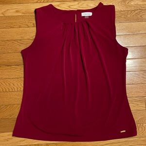 Women’s Calvin Klein Burgundy Sleeveless Crew Neck Top Size Large